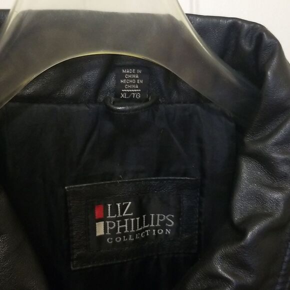 Liz Phillips Vintage %100 Leather Jacket Women's size XL - Picture 4 of 7
